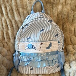 Blue smocked Cinderella backpack
